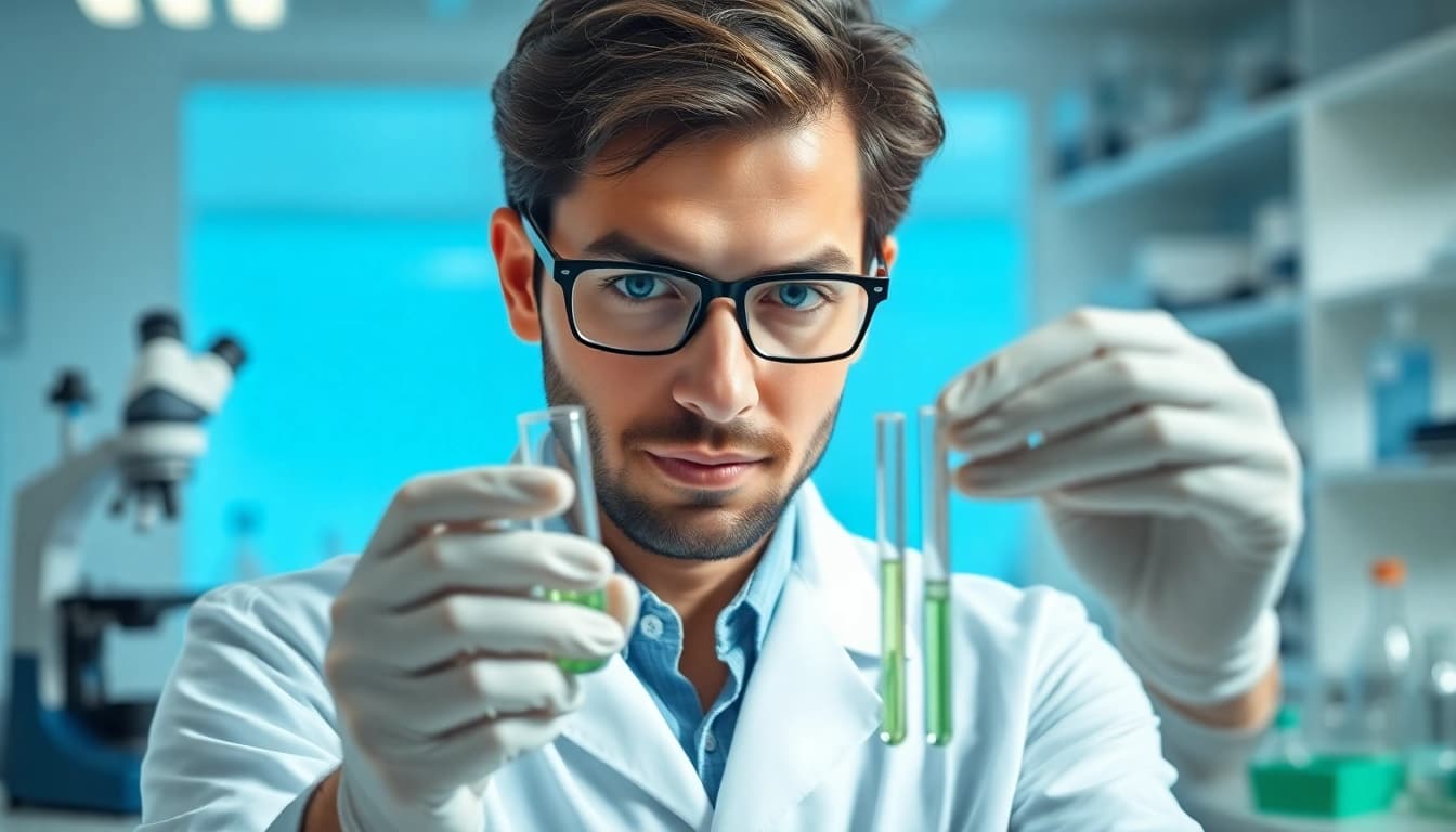 Die lipase Enzymaktivität wird von einem Wissenschaftler in einem Labor untersucht.