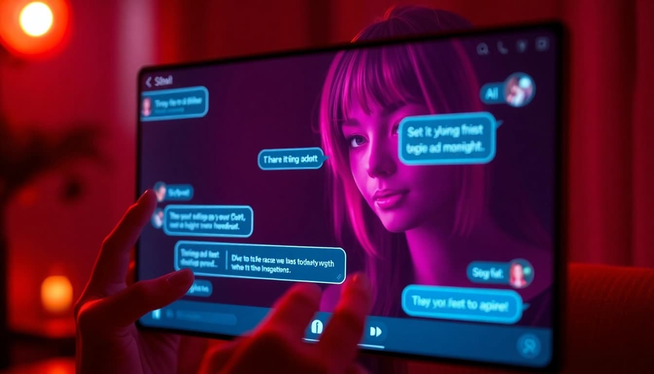 Engaging AI chat NSFW interaction showcasing dynamic character visuals.