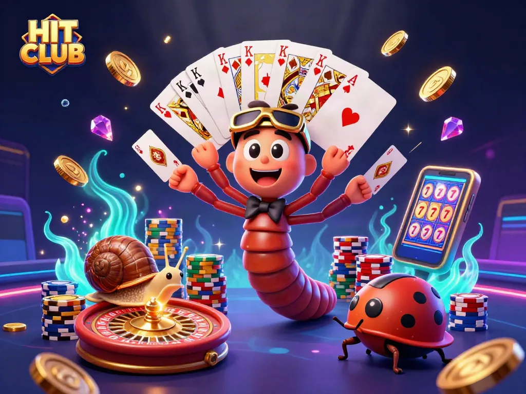 Experience thrilling wins at HIT CLUB with vibrant animations of diverse games.