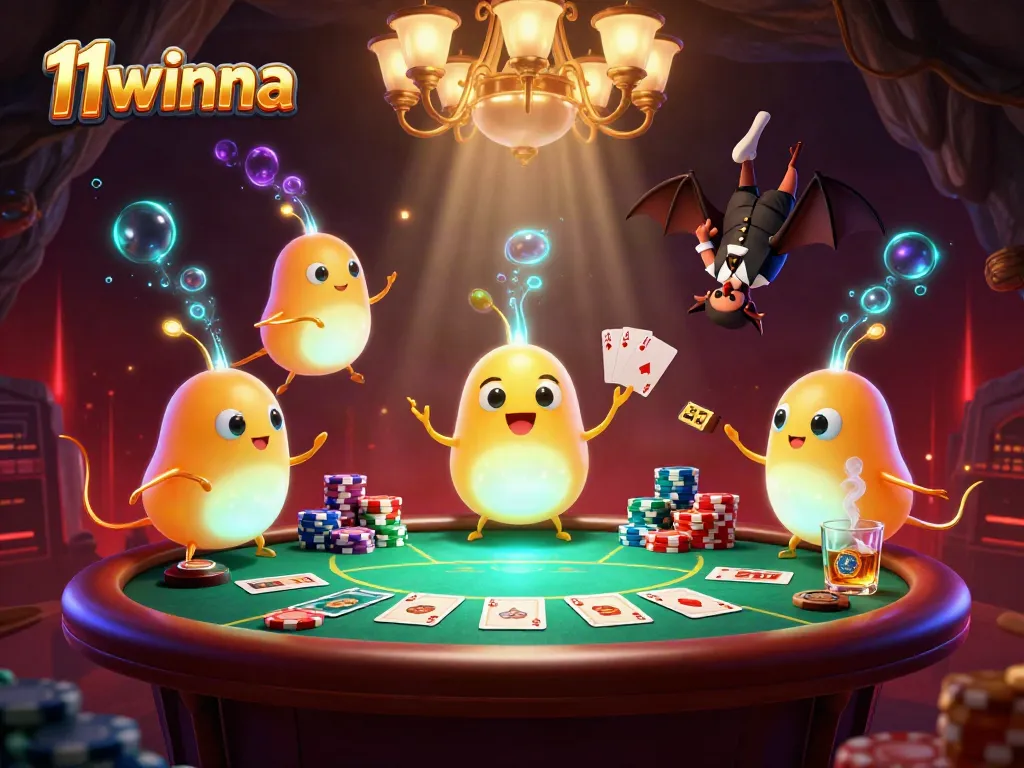 Experience thrilling gameplay with 11winna in a richly detailed casino scene with glowworms and vibrant elements.