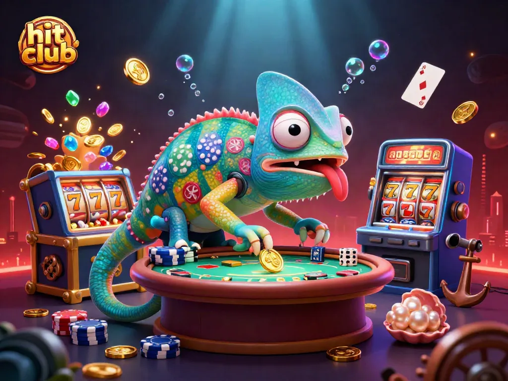 Win big at hit club with exciting slots and vibrant casino action in a thrilling illustration