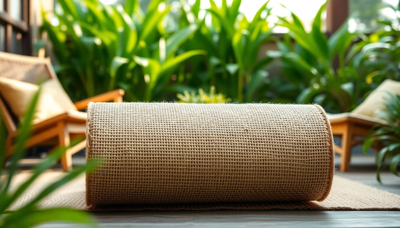 Hanfmatte im Einsatz zeigt die natürlichen Texturen und das entspannende Ambiente im Garten.