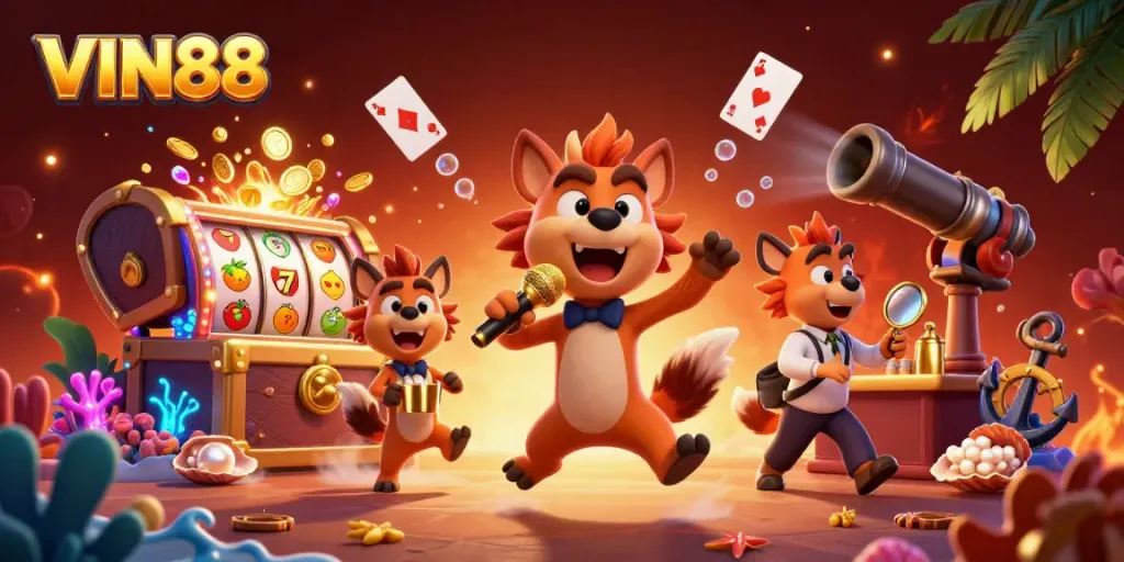 Entertain and win big with VIN88 in this vibrant casino scene.