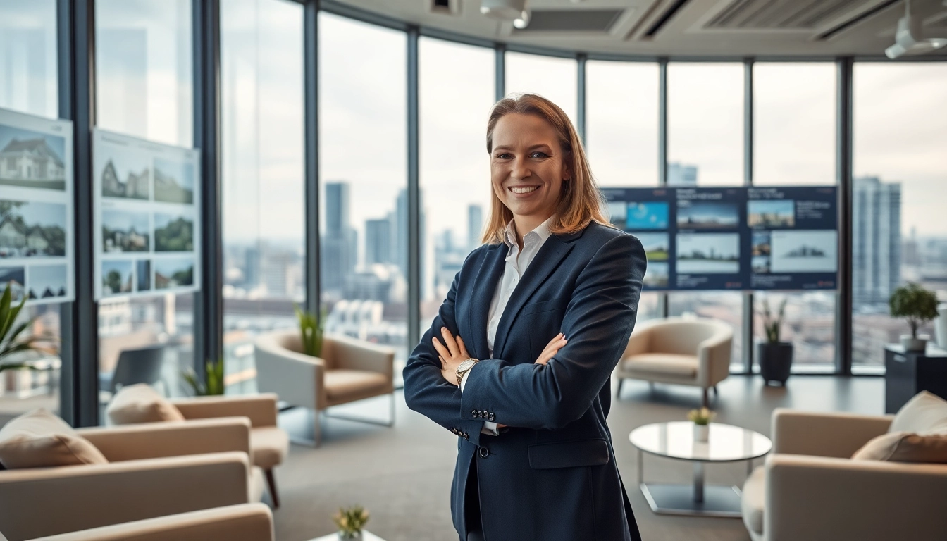 Immobilienmakler Frankfurt Dornbusch zeigt moderne Büros und digitale Immobilienlisten.