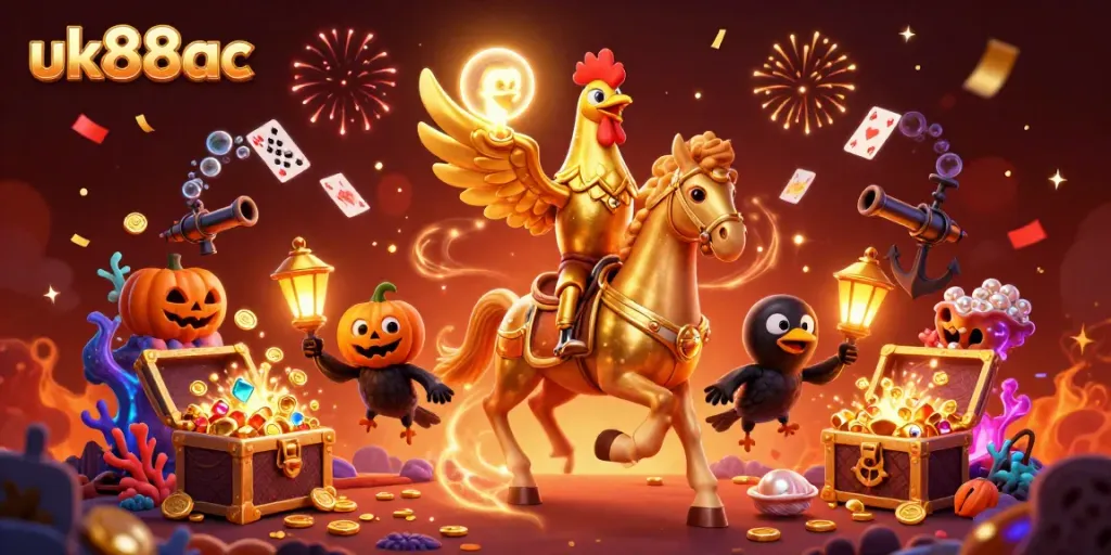 Experience the excitement at uk88ac with a vibrant casino scene featuring dynamic fantasy elements.