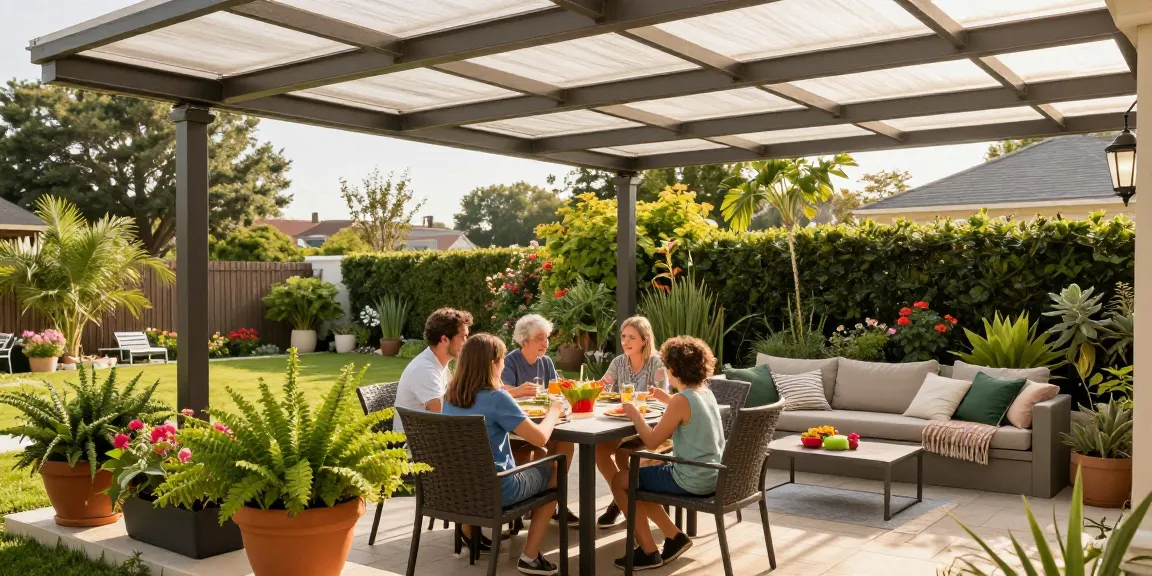 Terrassenüberdachungen bieten stilvollen Schutz und gemütlichen Raum für Familienfeiern im Garten.
