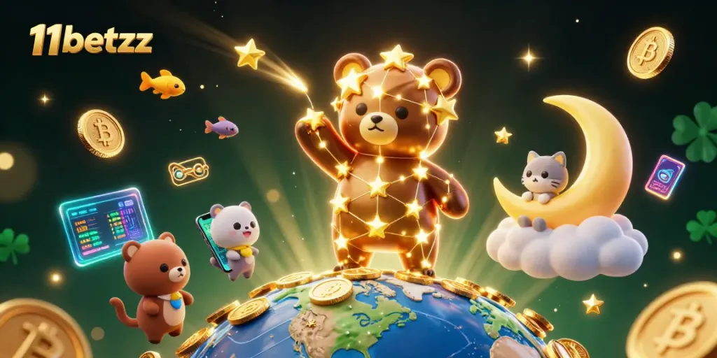 Experience thrilling wins with 11betzz as the constellation bear scoops coins amidst crypto excitement!