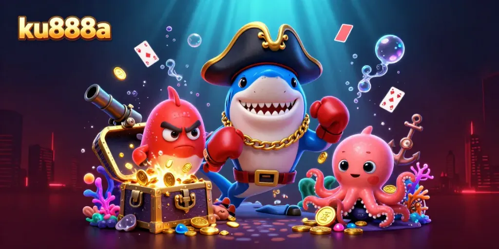 Experience thrilling wins at ku888a with colorful underwater casino characters and dynamic gaming elements.
