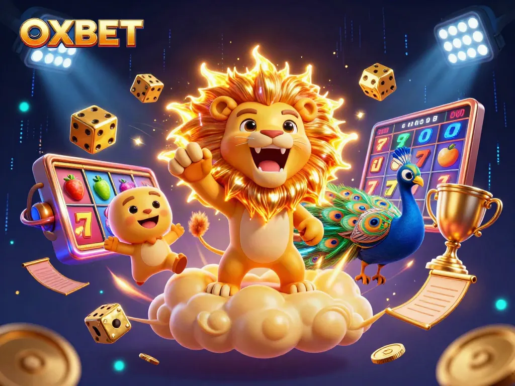 Experience OXBET's thrilling 3D slots with jackpot counts and golden elements exploding in excitement.