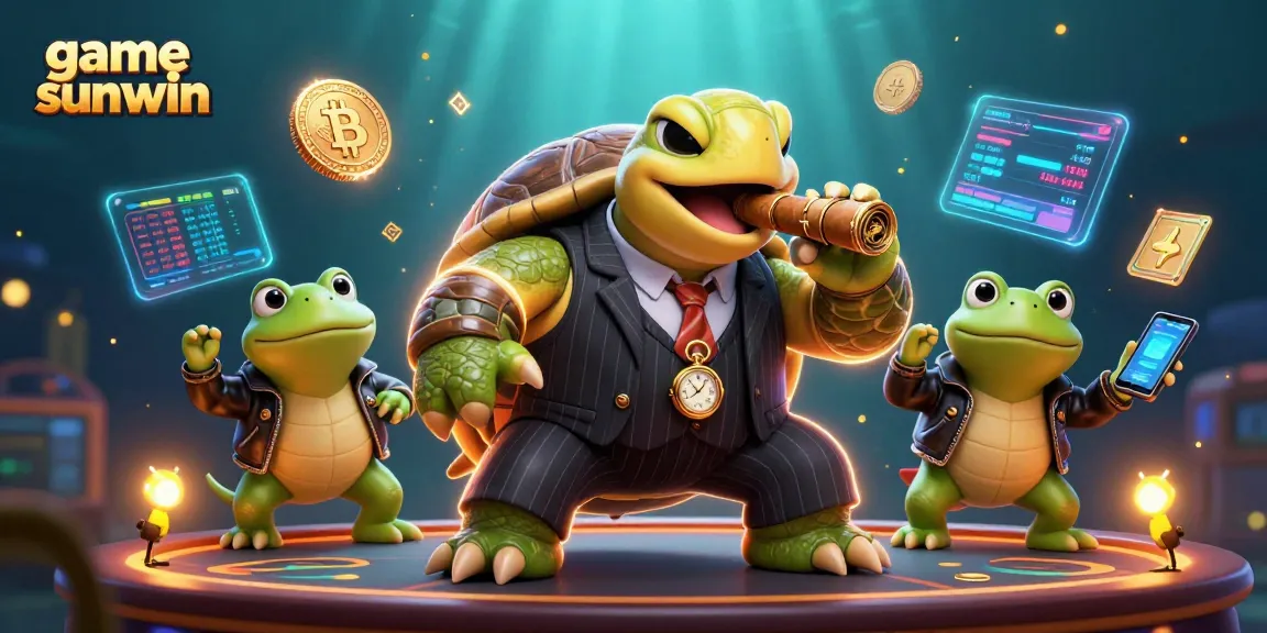 Win big with game sunwin in a vibrant and dynamic casino scene featuring unique characters.