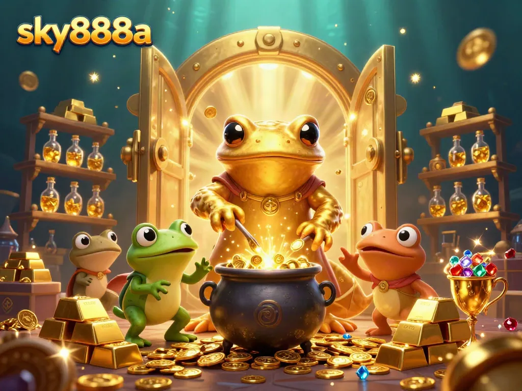 Engage with sky888a's dynamic casino adventure featuring gold coins and treasures.