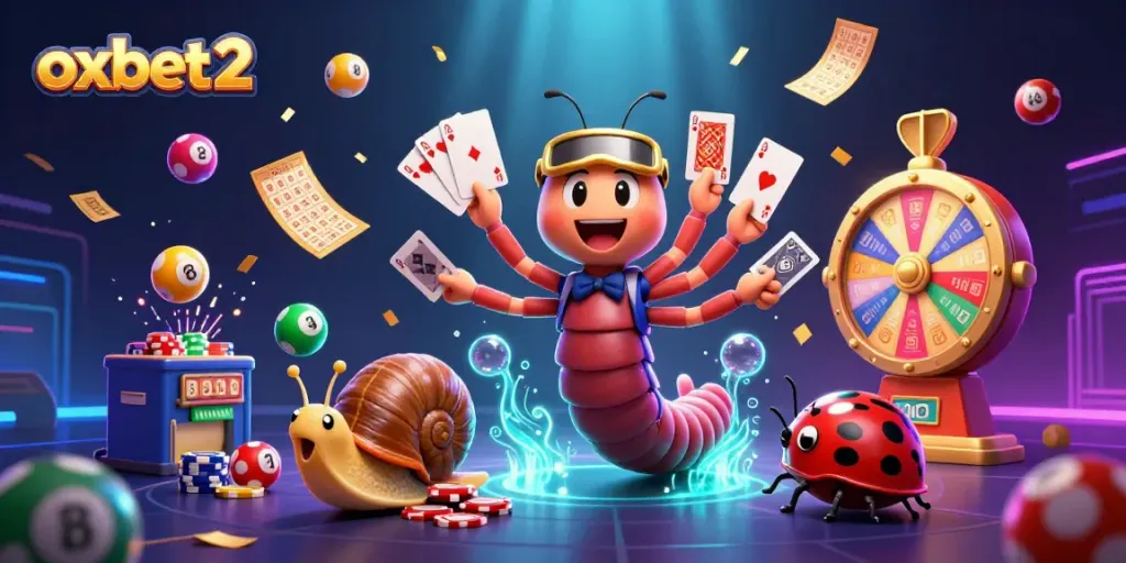Experience excitement at OXBET2 with vibrant casino activities, colorful lottery balls, and thrilling dealer moments.