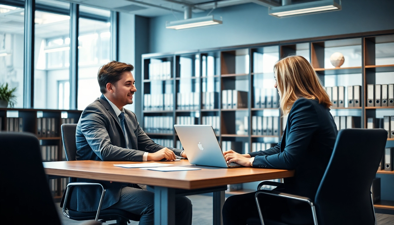 Headhunter Bochum berät Kandidaten in einem modernen Büro.