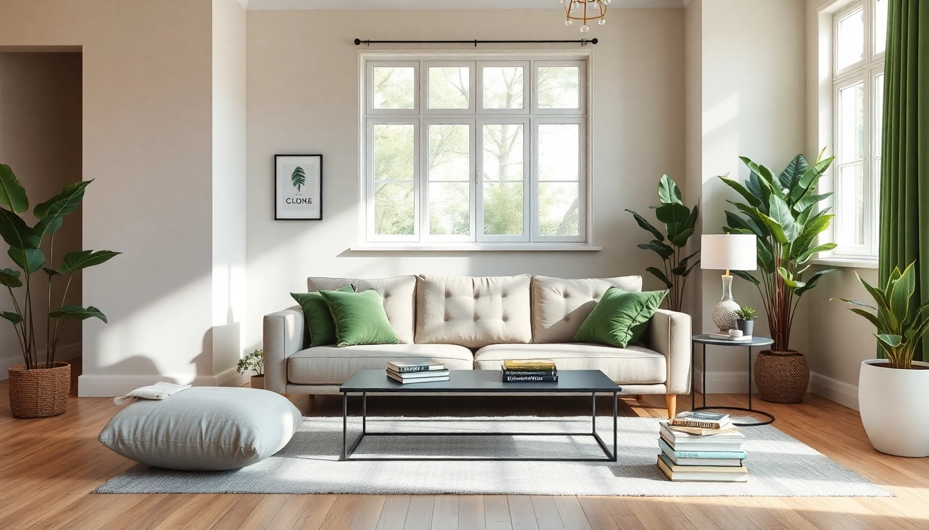 Ein inspirierender Raumgestaltung mit sanften Farbtönen und gemütlicher Einrichtung, ideal für modernes Wohnen.