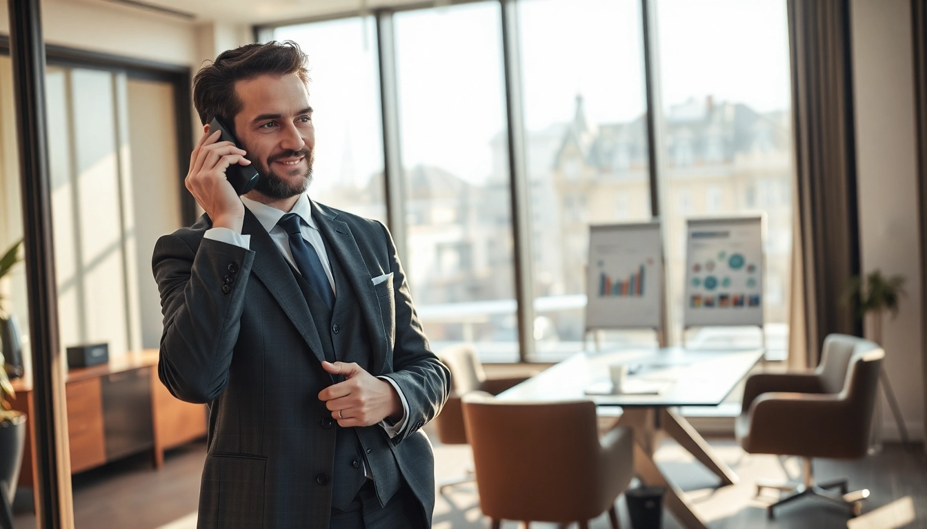 Headhunter Saarbrücken bei einem Geschäftsgespräch in einem modernen Büro.