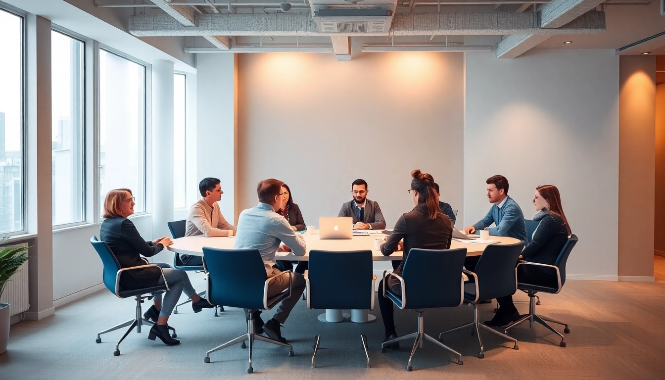 Fachleute im Dialog mit einem Headhunter Berlin stellen ihre Karriereziele vor.