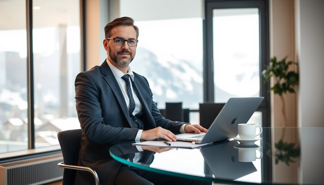 Professioneller Headhunter Schweiz in einem modernen Büro während eines Gesprächs mit einem Kandidaten.