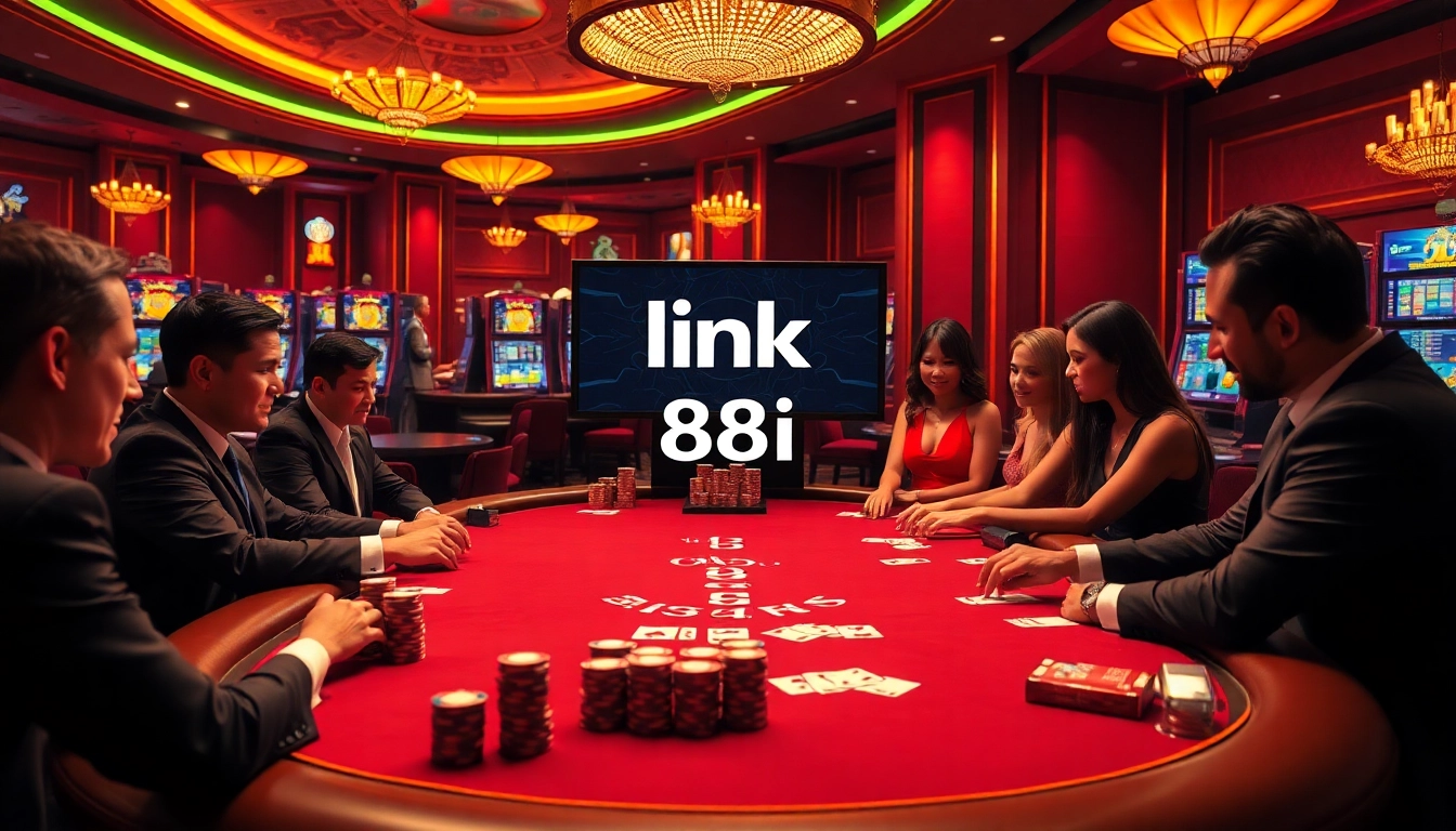 Experience high-stakes poker action at link 88i, showcasing luxurious gameplay.