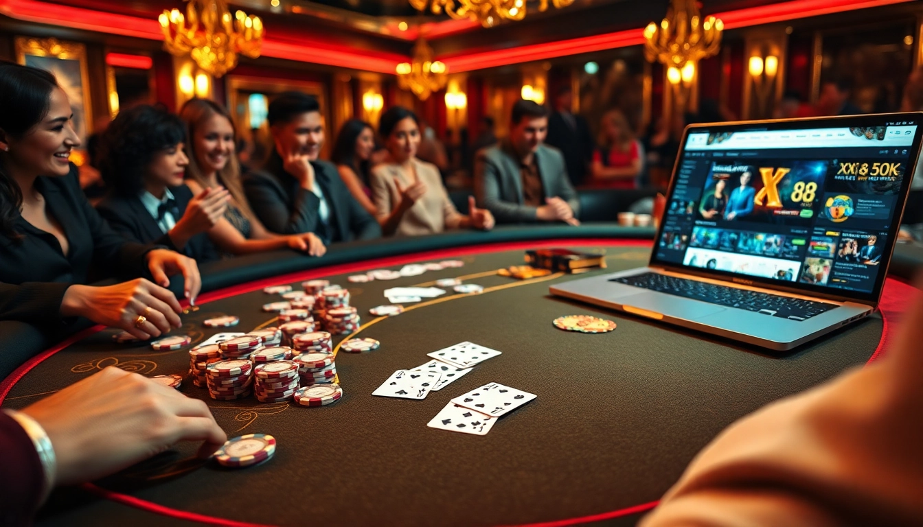 Experience the thrill of winning at the XX88 58K poker table, surrounded by excitement and luxury.