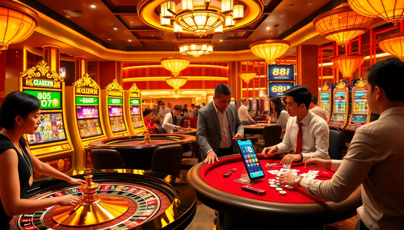 Experience the thrill of the 88i game at an exciting casino with players betting and winning.