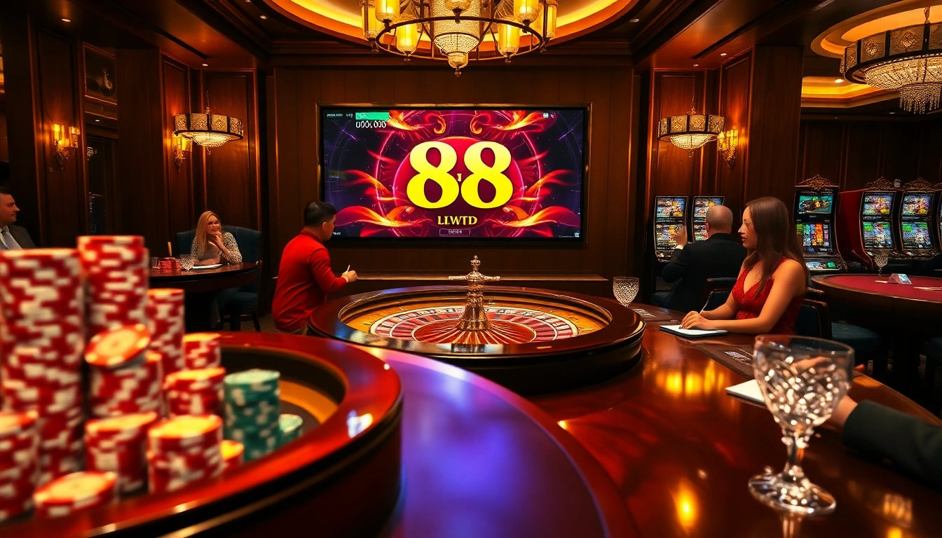 Players enjoying the thrilling 88i game in a luxurious casino atmosphere.