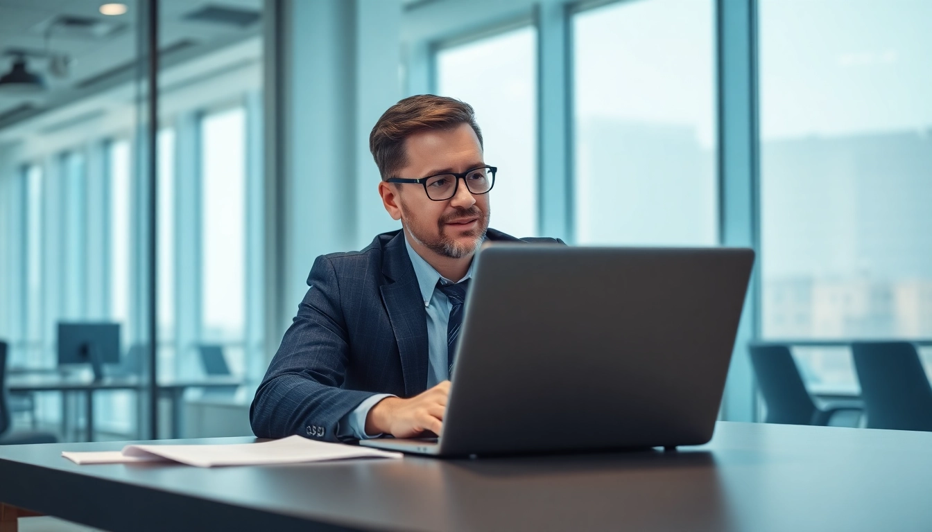 Headhunter IT engaging with clients in a professional office environment.